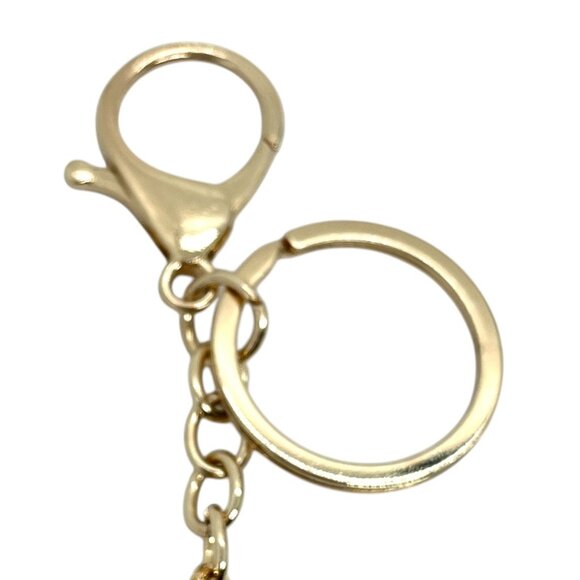 3/$30 CAT KEYCHAIN GOLD TONE BLUE ENAMEL RHINESTONE KITTY BAG CHARM NWT GIFT - Picture 7 of 10